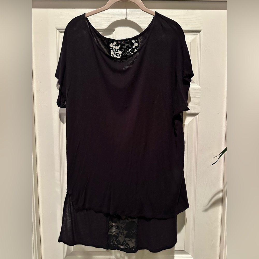 Women’s Solemio Lace Detail Tunic Tee
